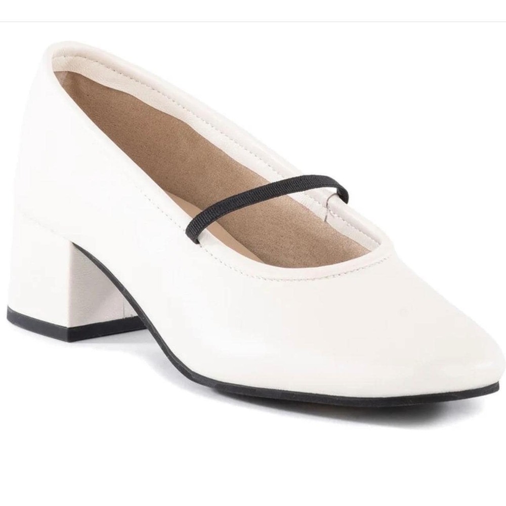 $139 NWOB Anthro Seychelles Dusk to Dawn White Leather Block Heel Sz 8 Mary Jane